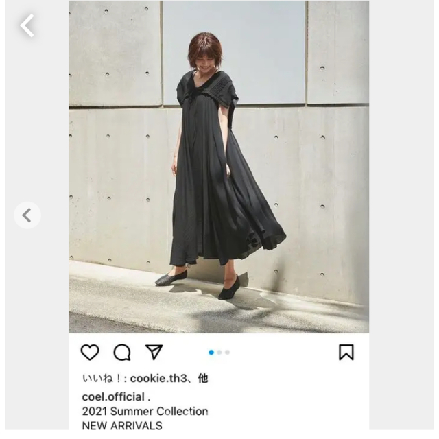 coel ロングワンピース　黒(元値3万800円) レディースのワンピース(ロングワンピース/マキシワンピース)の商品写真