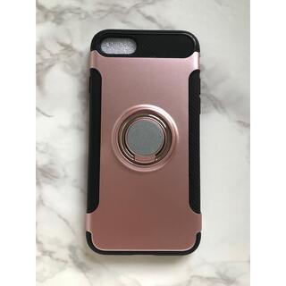 iPhone7/8/SE2/SE3かっこいいリング付き 軽量耐衝撃ケース　ピンク
