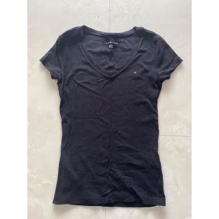 トミーヒルフィガー(TOMMY HILFIGER)の半袖　黒　ブラック　XS 美品　Tommy FILFIGER(Tシャツ(半袖/袖なし))