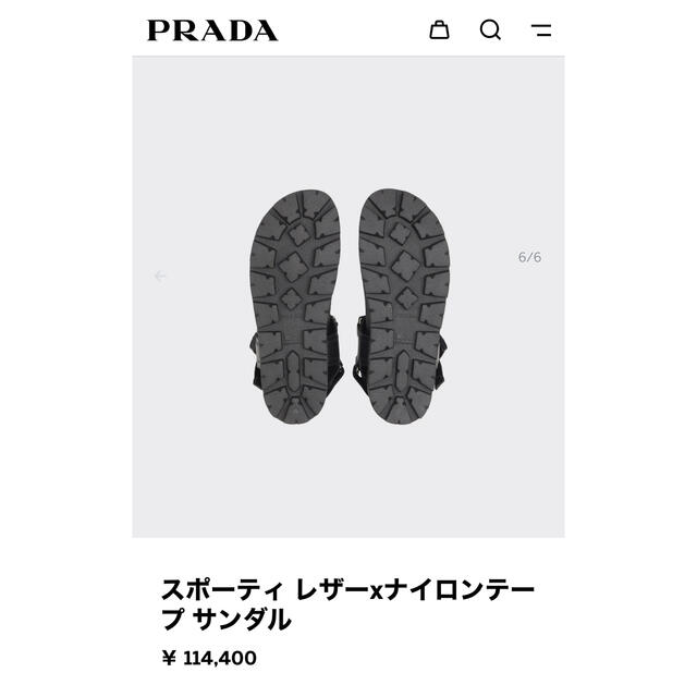 PRADA(プラダ)のプラダ　スポーティ レザーxナイロンテープ サンダル メンズの靴/シューズ(サンダル)の商品写真