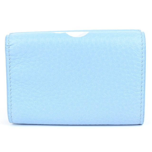BALENCIAGA バレンシアガ 三つ折り財布 レザー ブルー 曇 美品 - 財布
