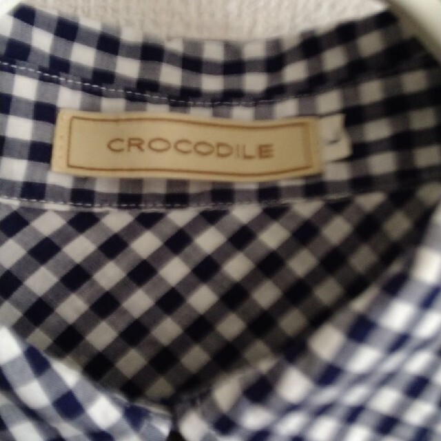 Crocodile(クロコダイル)のクロコダイル　爽やかコットン　チェック　ブラウス　シャツ レディースのトップス(シャツ/ブラウス(半袖/袖なし))の商品写真