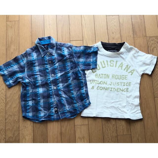 GAP Kids(ギャップキッズ)のGAPKIDS半袖シャツ、tシャツ 2枚組 キッズ/ベビー/マタニティのキッズ服男の子用(90cm~)(ブラウス)の商品写真