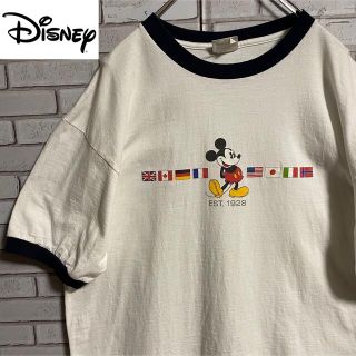 ディズニー(Disney)の90s 古着 ヴィンテージ ディズニー リンガーTシャツ プリント ゆるだぼ(Tシャツ/カットソー(半袖/袖なし))