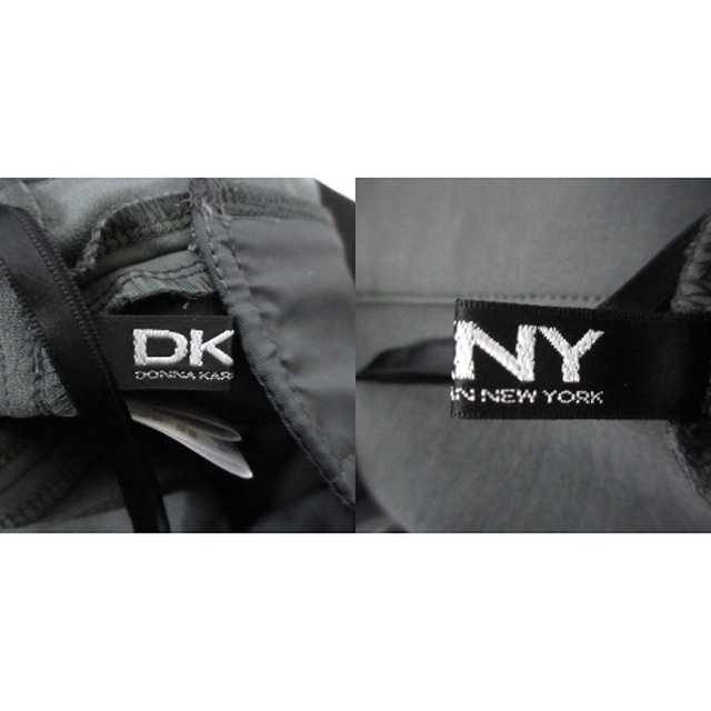 DKNY(ダナキャランニューヨーク)のダナキャランニューヨーク パンツ テーパード ギャザー 薄手 無地 4 緑 黒 レディースのパンツ(その他)の商品写真