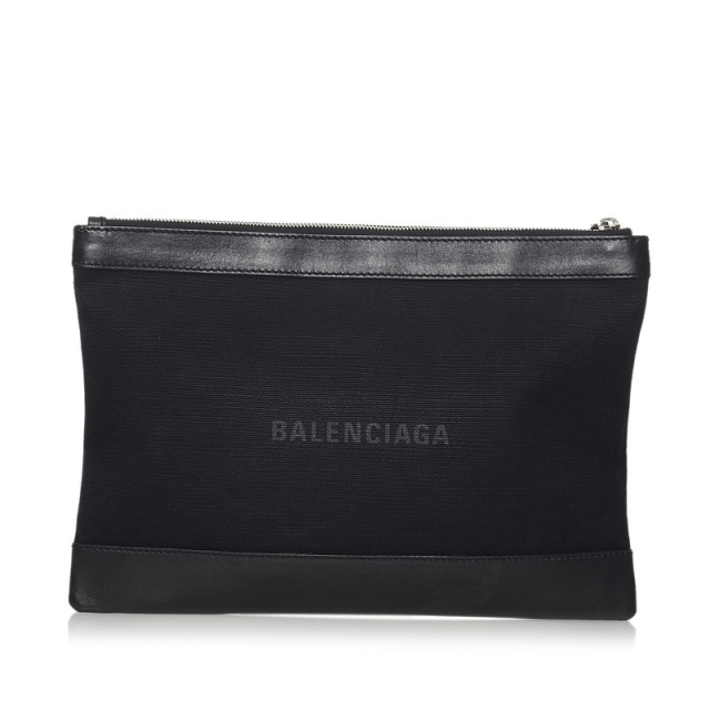 バレンシアガ ネイビークリップM クラッチバッグ 373834 キャンバス メンズ BALENCIAGA 【1-0056176】