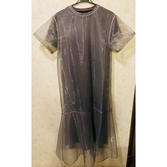 LE CIEL BLEU(ルシェルブルー)の土日値下げ　LE CIEL BLUE Organza Overlay Dress レディースのワンピース(ロングワンピース/マキシワンピース)の商品写真