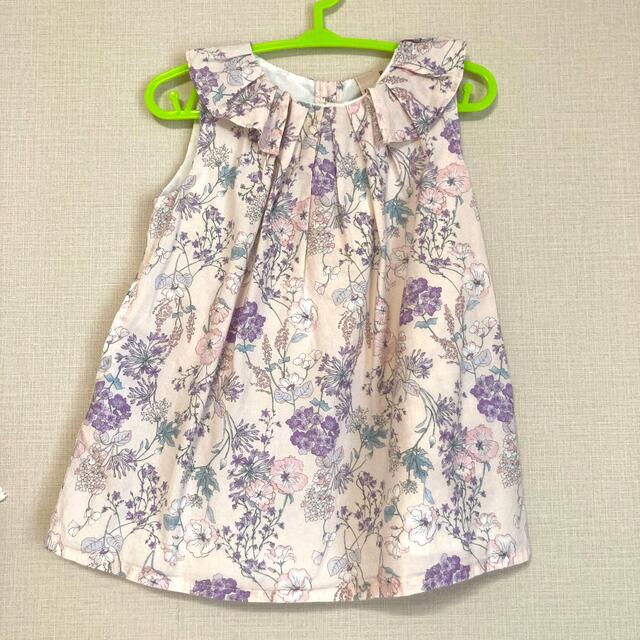 petit main(プティマイン)のpetitmine プチマイン　花柄ワンピース　ノースリーブワンピ キッズ/ベビー/マタニティのベビー服(~85cm)(ワンピース)の商品写真