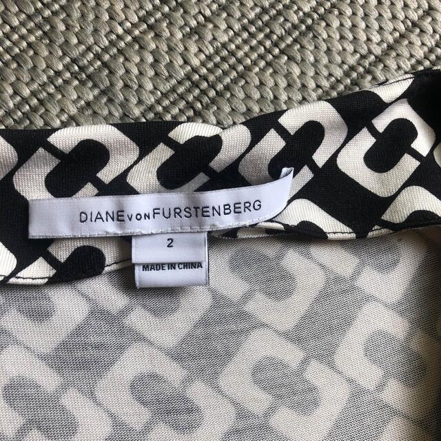 DIANE von FURSTENBERG(ダイアンフォンファステンバーグ)の【専用】ダイアンフォンファステンバーグ  ひざ丈　ワンピース　白黒　春夏　半袖 レディースのワンピース(ひざ丈ワンピース)の商品写真