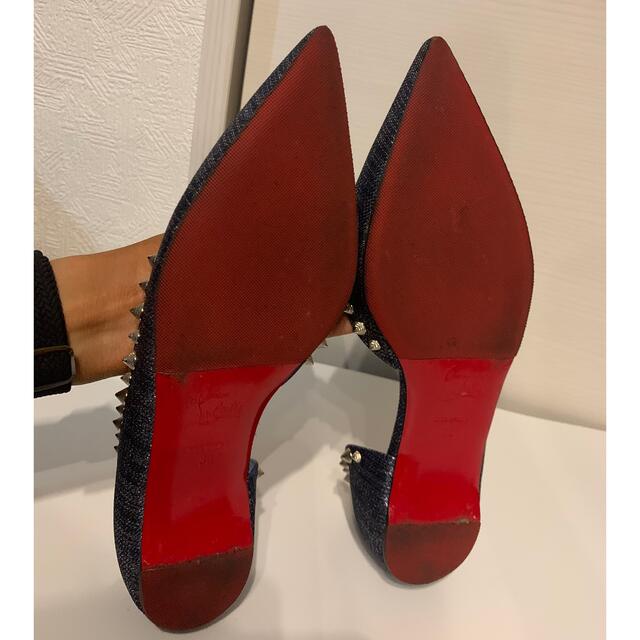 Christian Louboutin(クリスチャンルブタン)の【Christian Louboutin】デニム　フラットシューズ38 レディースの靴/シューズ(バレエシューズ)の商品写真