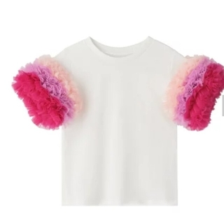 サカイ(sacai)のtomo koizumi トモコイズミフリルTシャツ。新品未使用タグ付き。ピンク(Tシャツ(半袖/袖なし))