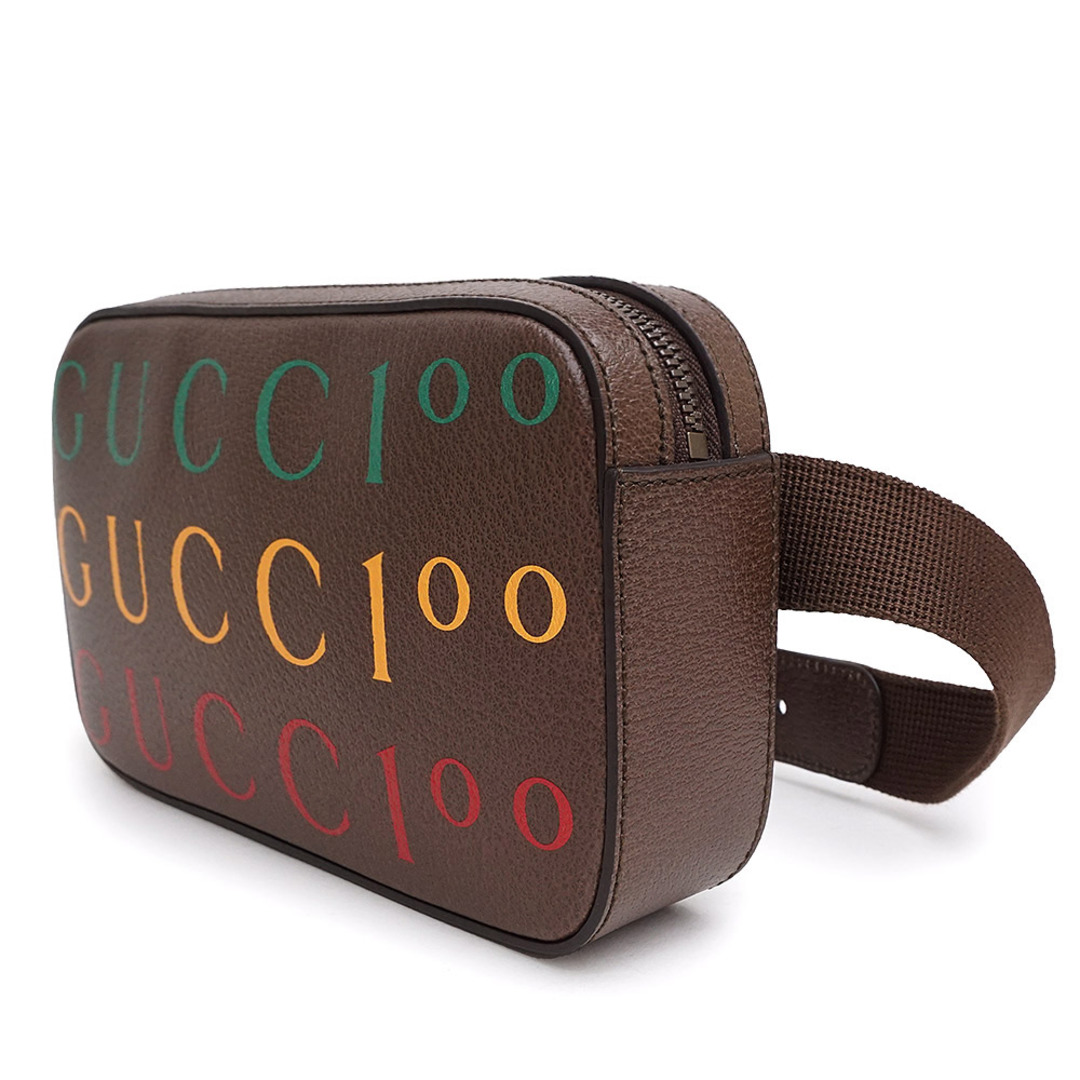 Gucci(グッチ)のグッチ GUCCI カーフ レザー  100周年記念 ベルトバッグ ボディバッグ ウエストバッグ ブラウン 茶 602695 （新品・未使用品） レディースのバッグ(ボディバッグ/ウエストポーチ)の商品写真