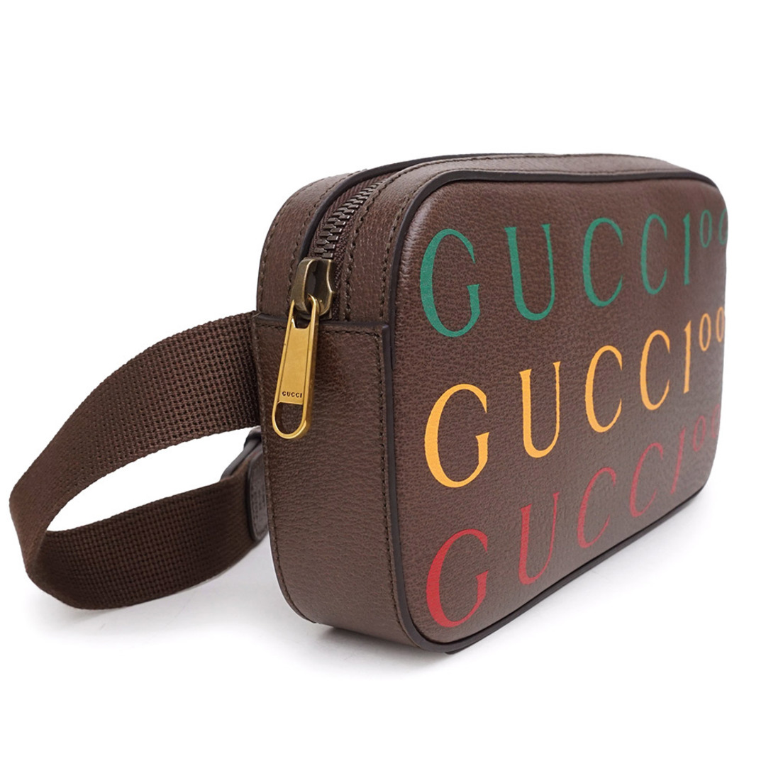 Gucci - グッチ レザー 100周年記念 ベルトバッグ ブラウン 茶 (新品