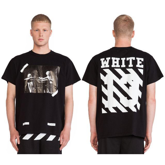 希少 OFF WHITE オフホワイト 13LOGO SKULL tee　黒 M