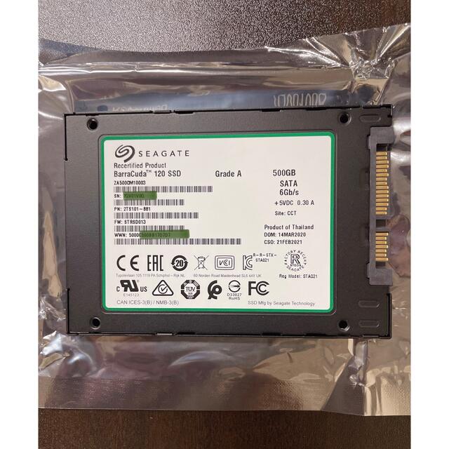 SEAGATE SSD 2.5インチSATA 500GB メーカー再生品