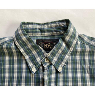 ダブルアールエル(RRL)のRRL チェック 長袖シャツ XSサイズ チェック柄 ビンテージ 緑 アメカジ(シャツ)