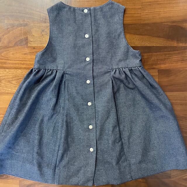 babyGAP(ベビーギャップ)のデニムラメワンピース キッズ/ベビー/マタニティのキッズ服女の子用(90cm~)(ワンピース)の商品写真