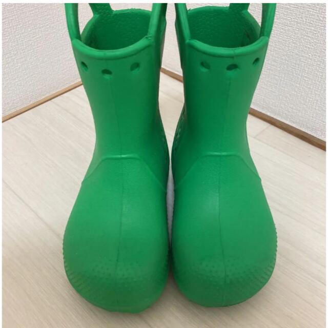 crocs(クロックス)のクロックス 長靴 レインブーツ　c9 グリーン　16.5cm キッズ/ベビー/マタニティのキッズ靴/シューズ(15cm~)(長靴/レインシューズ)の商品写真