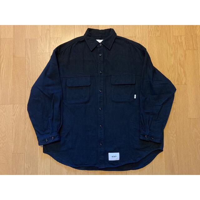 NAVY L wtaps WCPO 01 LS コットン フランネルシャツ