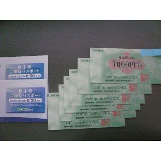 【新着】スギ薬局 株主優待券 6,000円分＋優待パスポート 2枚(ショッピング)