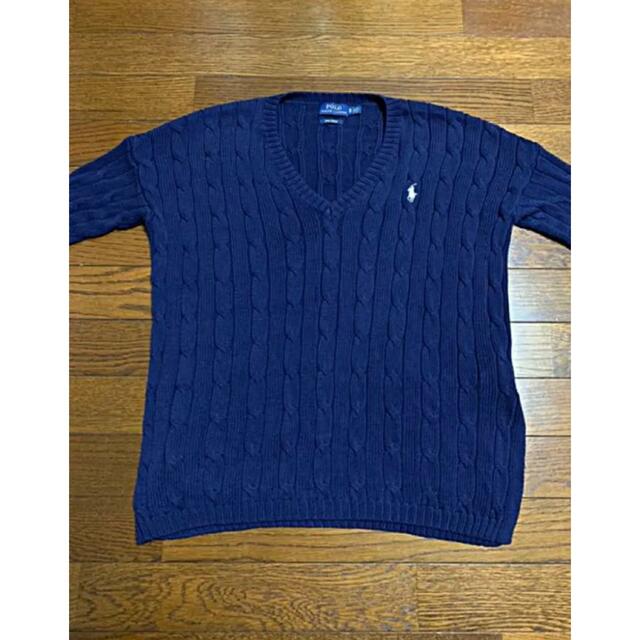 Ralph Lauren(ラルフローレン)の【希少】ピマコットン  ラルフローレン  Vネックケーブルセーター レディースのトップス(ニット/セーター)の商品写真