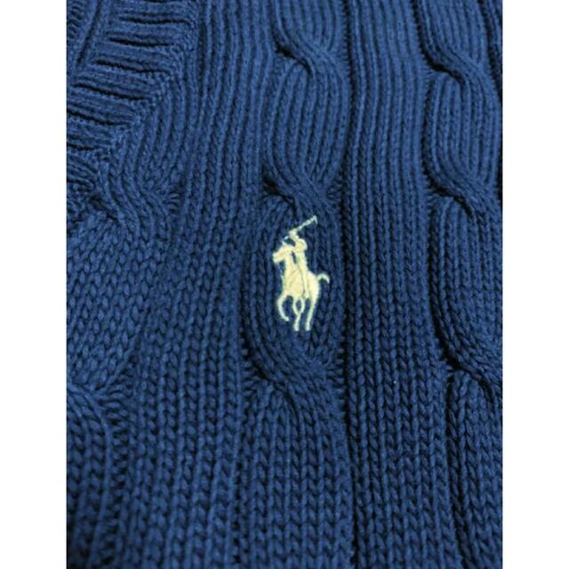 Ralph Lauren(ラルフローレン)の【希少】ピマコットン  ラルフローレン  Vネックケーブルセーター レディースのトップス(ニット/セーター)の商品写真