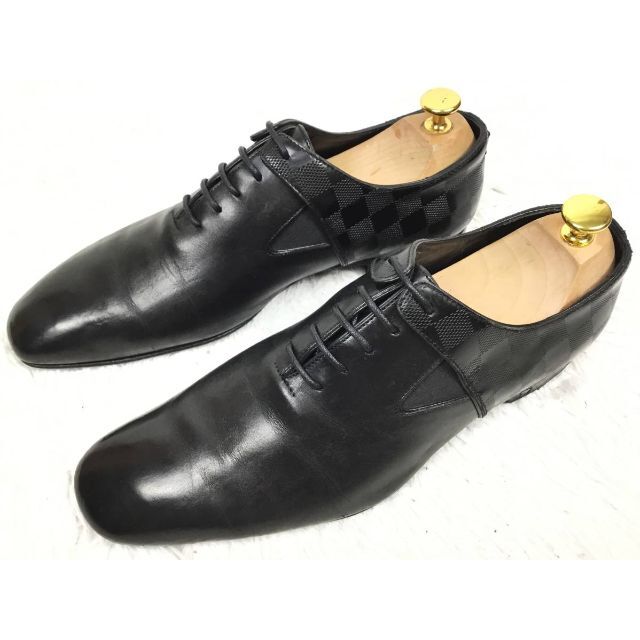 【美品】ルイヴィトン　ダミエ　革靴　ビジネス　シューズ　レザー　ブラック　LV