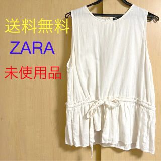 ザラ(ZARA)のZARA ザラ　トップス　レディース　ブラウス　ノースリーブ　袖なし　綿　麻　(シャツ/ブラウス(半袖/袖なし))