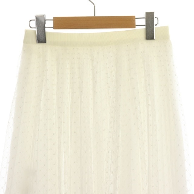 ANAYI(アナイ)のアナイ エッセンスオブ チュールドット フレアスカート ロング タグ付き S 白 レディースのスカート(ロングスカート)の商品写真