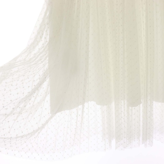 ANAYI(アナイ)のアナイ エッセンスオブ チュールドット フレアスカート ロング タグ付き S 白 レディースのスカート(ロングスカート)の商品写真