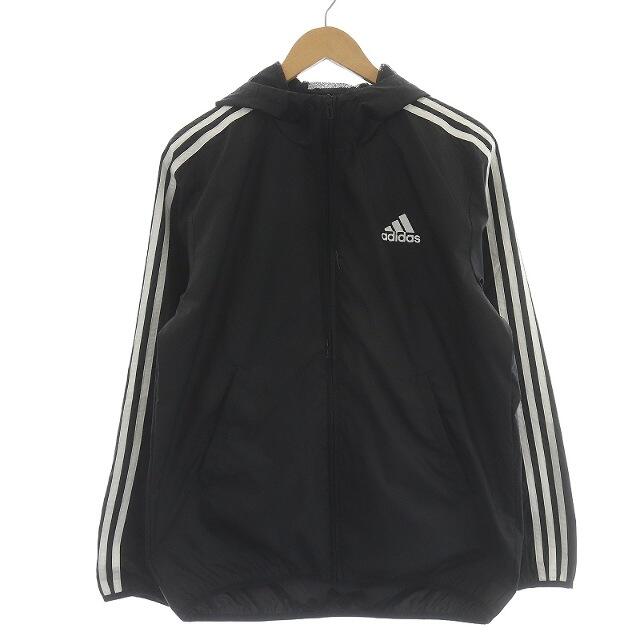 adidas - アディダス ウーブンフードジャケット マウンテンパーカー 3本ライン L 黒 白の通販 by ベクトル ラクマ店｜アディダス