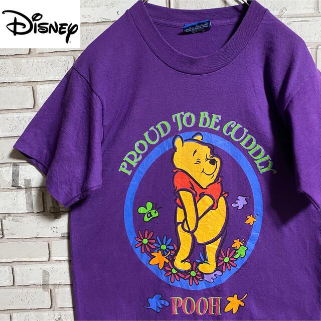 Disney(ディズニー)の90s 古着 ディズニー プーさん USA製 シングルステッチ ゆるだぼ メンズのトップス(Tシャツ/カットソー(半袖/袖なし))の商品写真