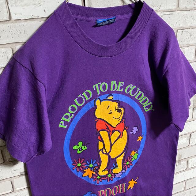 Disney(ディズニー)の90s 古着 ディズニー プーさん USA製 シングルステッチ ゆるだぼ メンズのトップス(Tシャツ/カットソー(半袖/袖なし))の商品写真