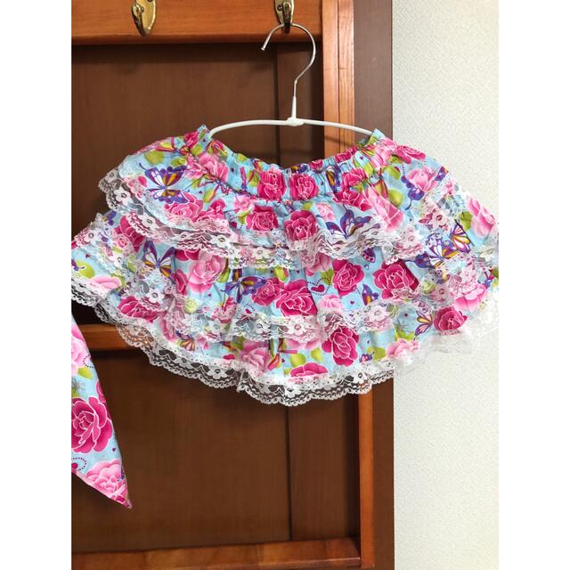 女の子　浴衣100 リボン付 キッズ/ベビー/マタニティのキッズ服女の子用(90cm~)(甚平/浴衣)の商品写真