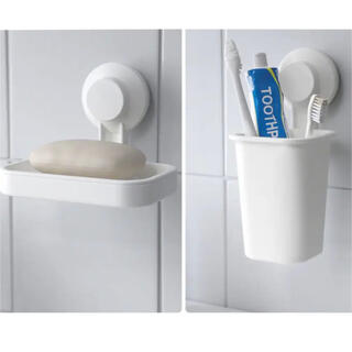 イケア(IKEA)のIKEA TISKEN ソープディッシュ 歯ブラシホルダー 2点セット(タオル/バス用品)