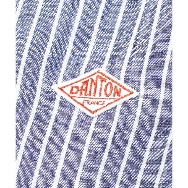 DANTON(ダントン)のDANTON ダントン 丸襟ポケット付き　ラウンドカラー半袖　リネン 美品　36 レディースのトップス(Tシャツ(半袖/袖なし))の商品写真