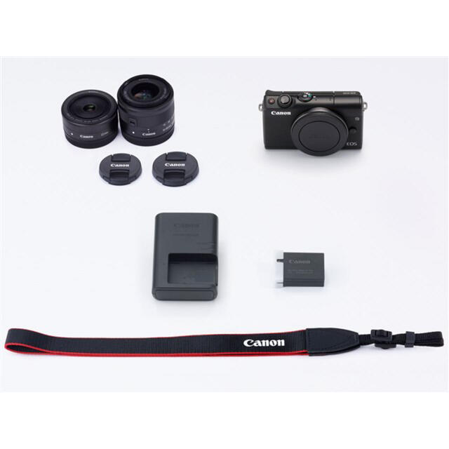 大人気定番商品 Canon - Canon EOS M100(ブラック)・ダブルレンズ