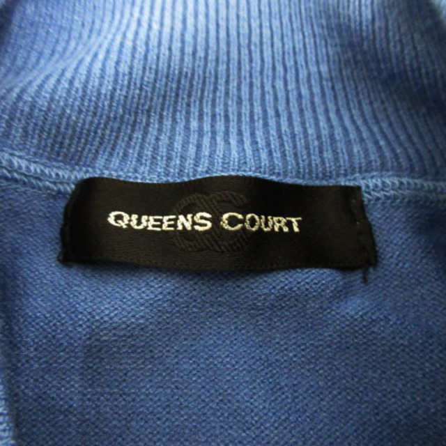 QUEENS COURT(クイーンズコート)のクイーンズコート ニット 長袖 モックネック ボーダー ブルー 青 グレー 2 レディースのトップス(ニット/セーター)の商品写真
