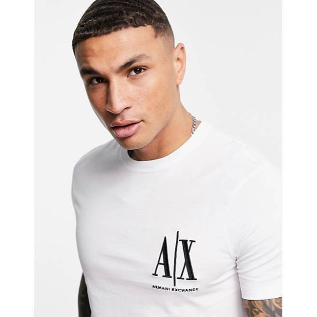 ARMANI EXCHANGE(アルマーニエクスチェンジ)の【新品】アルマーニエクスチェンジ　スモールアイコンロゴTシャツ　ホワイト メンズのトップス(Tシャツ/カットソー(半袖/袖なし))の商品写真