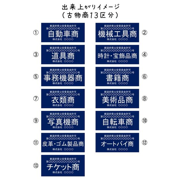 古物商プレート作成致します✨おまけ付き♪ 領収書発行 インテリア/住まい/日用品のオフィス用品(店舗用品)の商品写真