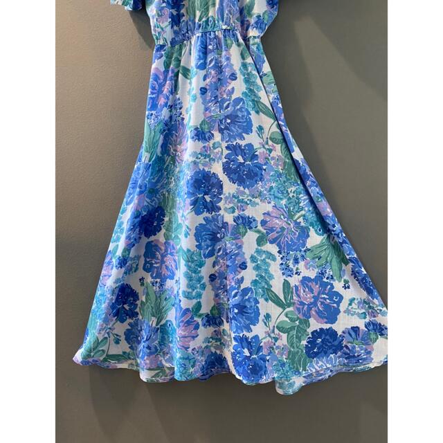 古着 ビンテージ 70s USA レーヨン ワンピース ドレス 花柄 総柄 美品