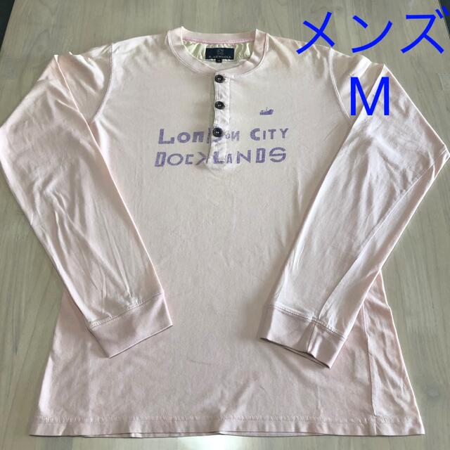 R.NEWBOLD(アールニューボールド)の薄ピンク　ロンT  フロントボタン　メンズM メンズのトップス(Tシャツ/カットソー(七分/長袖))の商品写真