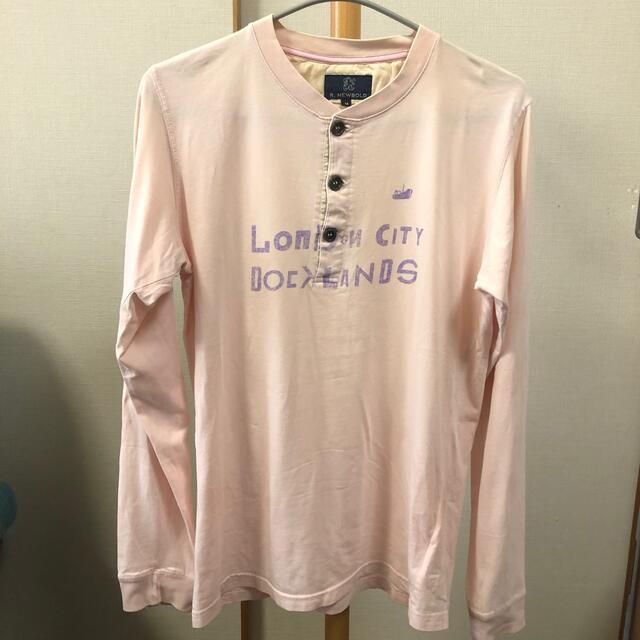 R.NEWBOLD(アールニューボールド)の薄ピンク　ロンT  フロントボタン　メンズM メンズのトップス(Tシャツ/カットソー(七分/長袖))の商品写真