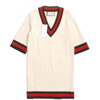 グッチ(Gucci)の新品 GUCCI ウェブトリム ドレス  グッチ ワンピース ジャージ (ミニワンピース)