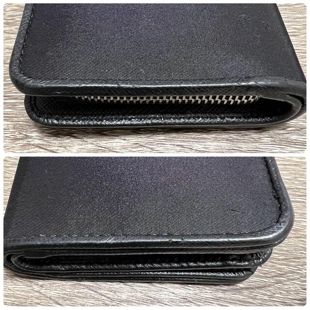 美品　プラダ　トライアングルロゴ　二つ折り財布　コンパクトウォレット　ブラック 3