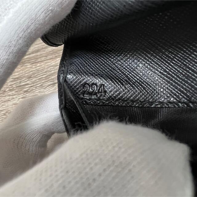 美品　プラダ　トライアングルロゴ　二つ折り財布　コンパクトウォレット　ブラック 7