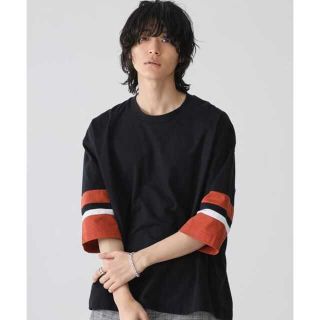 ステュディオス(STUDIOUS)の【STUDIOUS】ビッグシルエット ソデ キリカエ Tシャツ(Tシャツ/カットソー(半袖/袖なし))