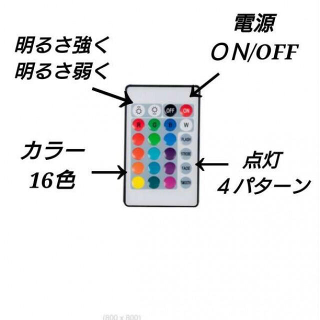 4メートル　LEDテープ　ライト RGB 間接照明　店内装飾　リモコン付  電飾 インテリア/住まい/日用品のライト/照明/LED(その他)の商品写真