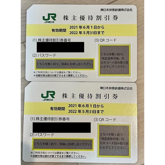 JR(ジェイアール)のJR東日本株主優待券２枚 チケットの優待券/割引券(その他)の商品写真