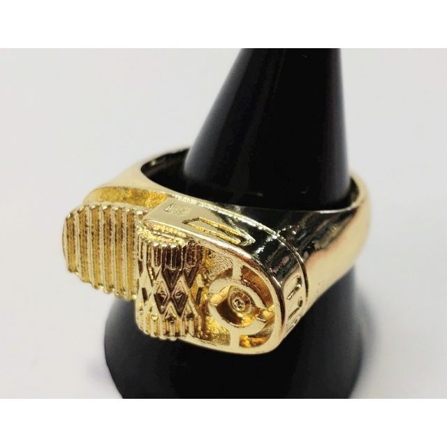 【２４号】ライター　リング　指輪　ゴールド　電子ライター　チャッカマン　火打石 メンズのアクセサリー(リング(指輪))の商品写真